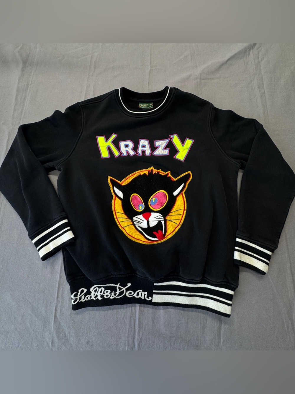 Stalls & Dean Crazy Kats Sweatshirt Mens L  Multicolor Vintage Embroidered G7